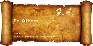 Fa Albert névjegykártya