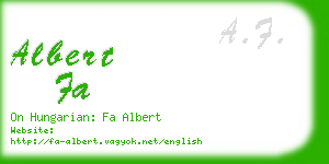 albert fa business card